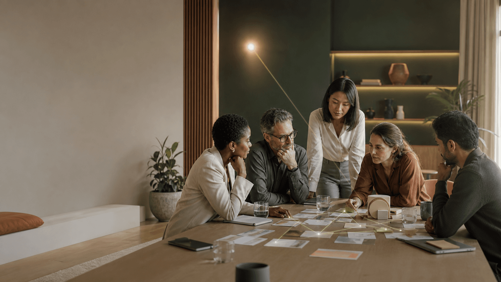 A professional team develops an ambitious idea together, connecting evidence and an early prototype to a shared direction.